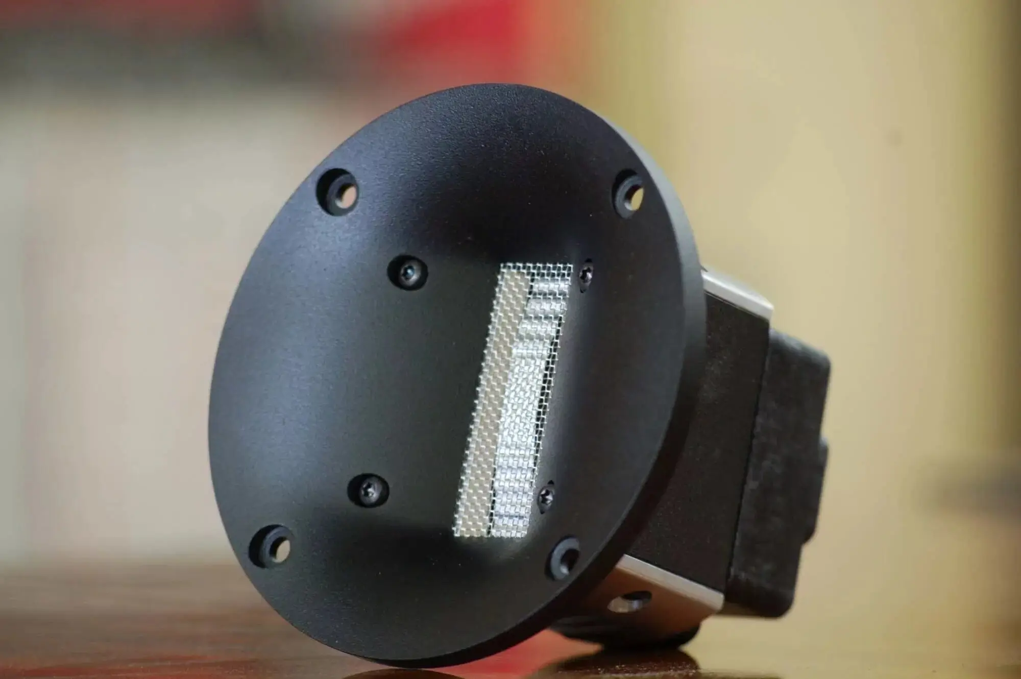High-frequency tweeter speaker close-up