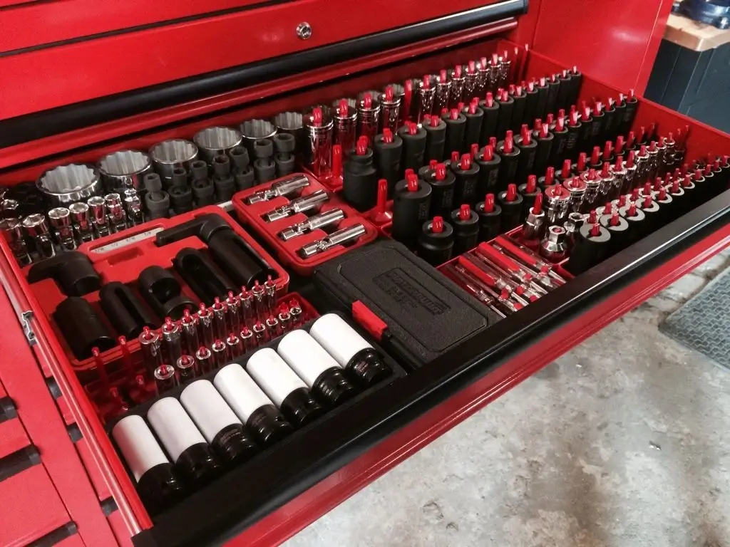 A drawer of specialized car audio tools
